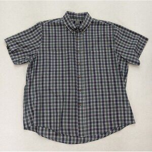 Sutter & Grant Men's Shirt Size XL Blue Plaid Short Sleeve Button-Up